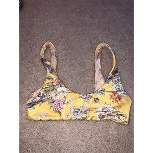 Floral Yellow Bikini Top